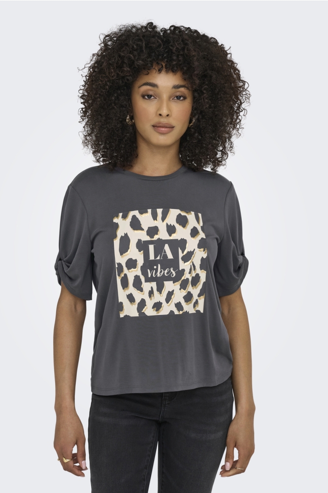 ONLFREE LIFE S/S CREATE TOP BOX JRS 15349921 BLACKENED PEARL/VIBES